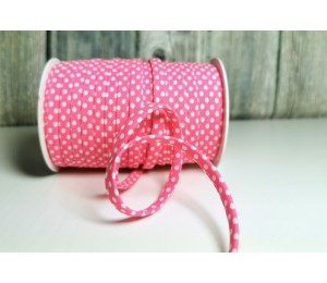 Spaghetti Band Kordel 7mm Polka Dots Pünkchten rosa